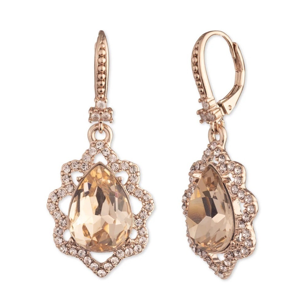 Marchesa Poised Rose Gold Drop Earrings